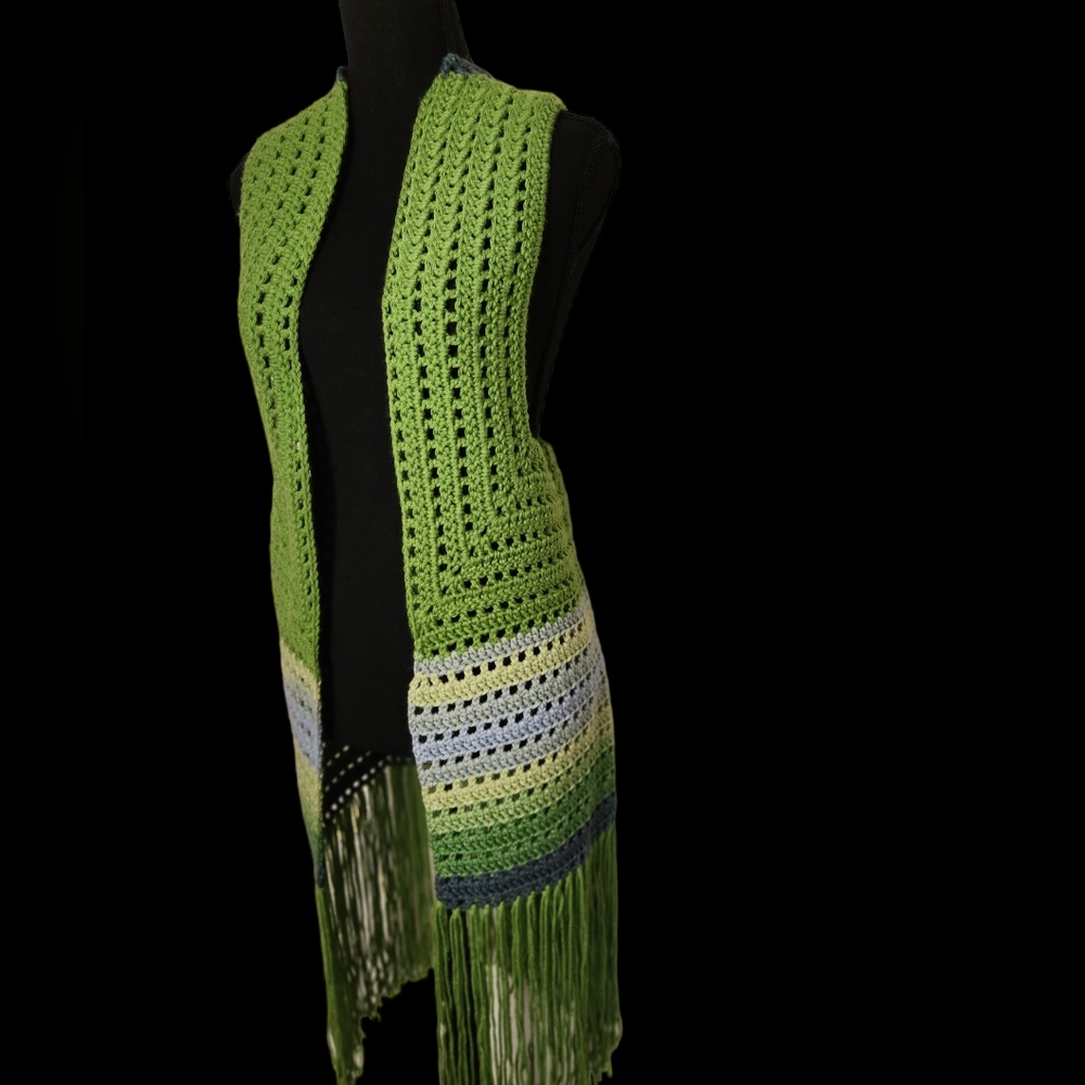 Crochet Fringed Vest/Cardigan